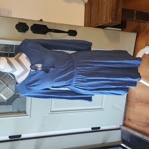 Boden stretchy blue waist elastic dress size 4L